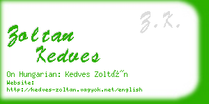 zoltan kedves business card